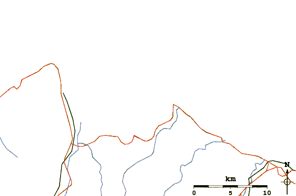 Roads and rivers around Playa de Ogeia