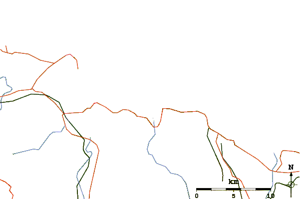 Roads and rivers around Playa de Orinon