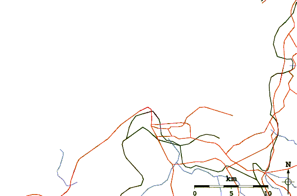 Roads and rivers around Playa do Orzan