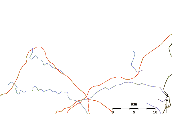 Roads and rivers around Playa de Razo