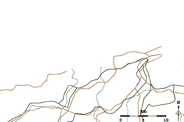 Roads and rivers around Playa de Robayera