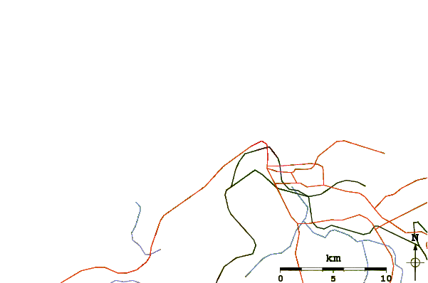 Roads and rivers around Playa de Sabon