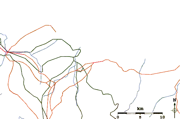 Roads and rivers around Playa de San Lorenzo