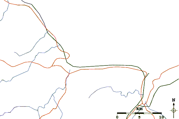 Roads and rivers around Playa de San Miguel de Reinante