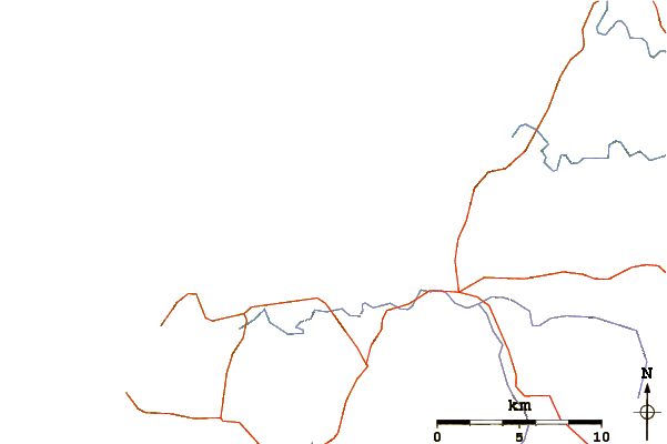 Roads and rivers around Playa de Traba