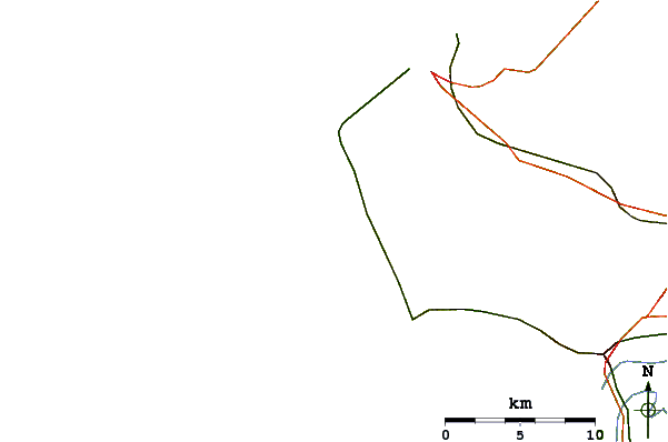 Roads and rivers around Playa de Tres Piedras
