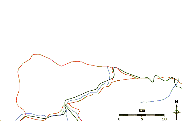 Roads and rivers around Playa de Vega