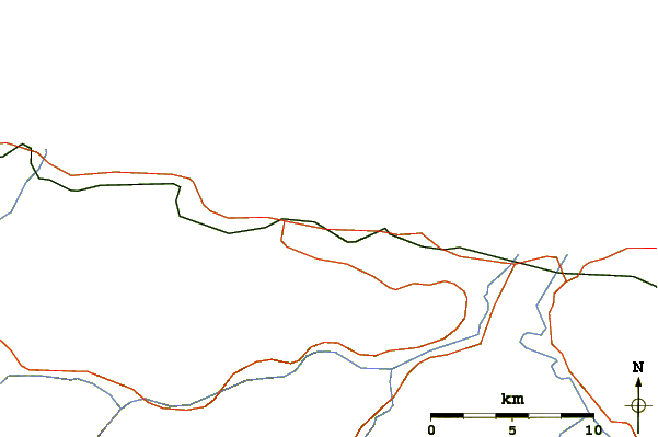 Roads and rivers around Playa de Vidiago