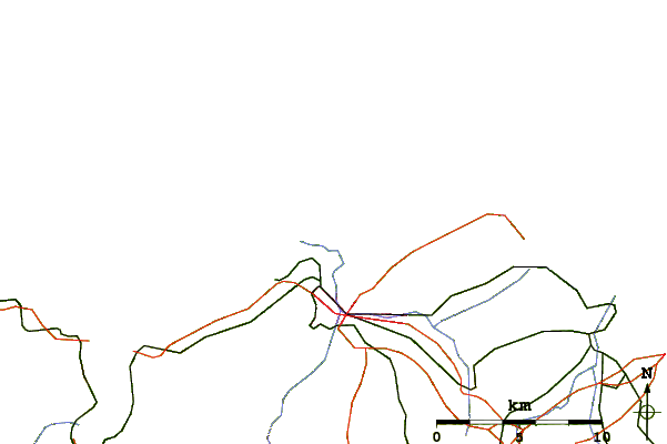 Roads and rivers around Playa de Xago