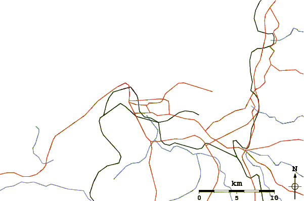 Roads and rivers around Playa de Bastiagueiros