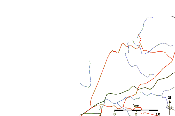 Roads and rivers around Playa de Campelo