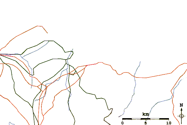 Roads and rivers around Playa de Cervigon