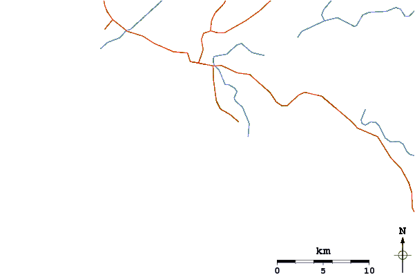 Roads and rivers around Playa de Hierbabuena