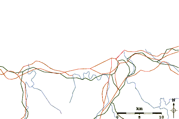 Roads and rivers around Playa de Ondarreta(Pico del Tenis