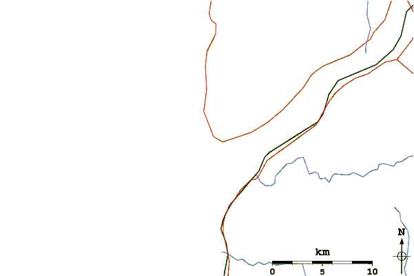 Roads and rivers around Playa do Carreiro