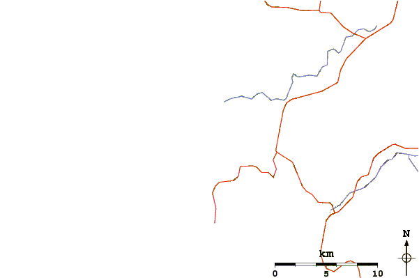 Roads and rivers around Playa do Rostro