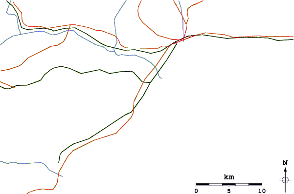 Roads and rivers around Playa la Carihuela