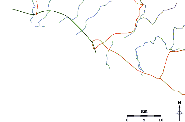 Roads and rivers around Playita
