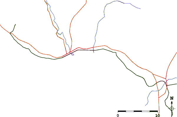 Roads and rivers around Pleasure Point-Sewer Peak