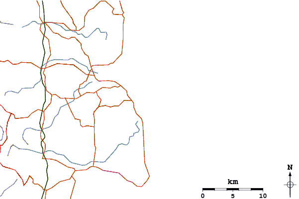 Roads and rivers around Pocket