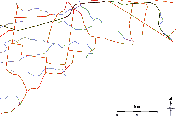 Roads and rivers around Point Impossible