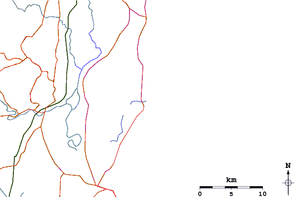 Roads and rivers around Point Plomer