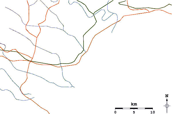 Roads and rivers around Point