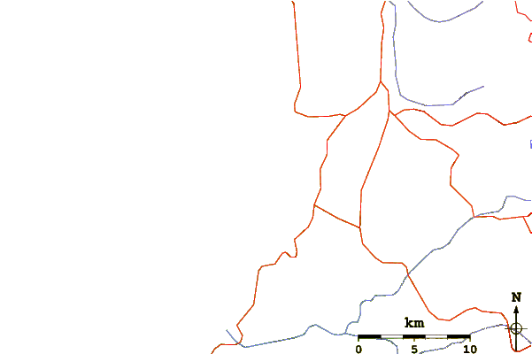Roads and rivers around Pointe d'Imessouane