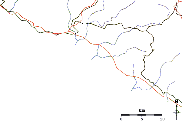 Roads and rivers around Ponente (Sicily)