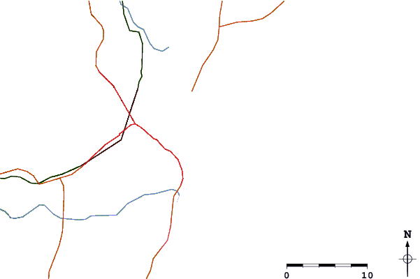 Roads and rivers around Ponta da Belina