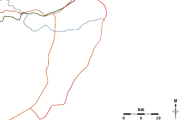 Roads and rivers around Ponta de Bororo
