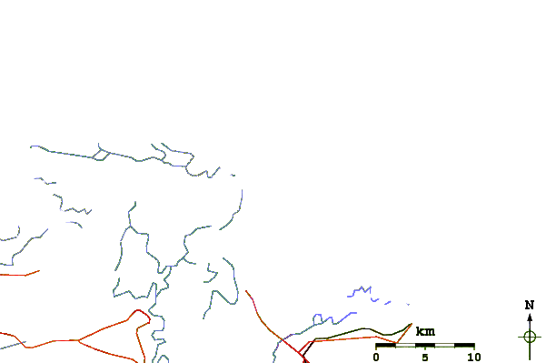Roads and rivers around Pontal