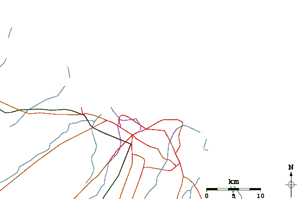 Roads and rivers around Ponte Metalica