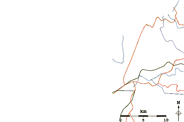 Roads and rivers around Ponzos