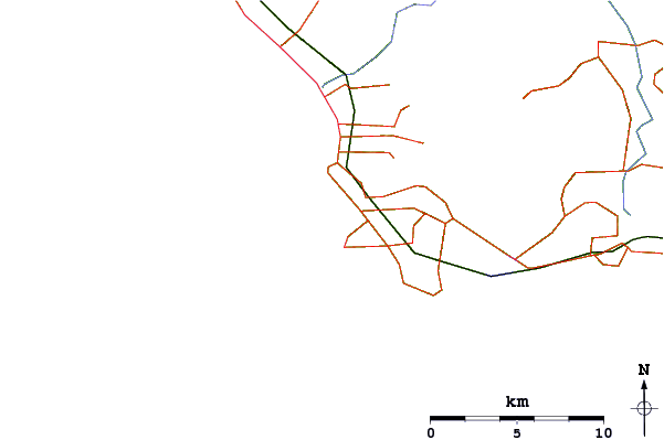 Roads and rivers around Porridge