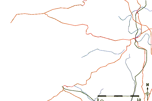 Roads and rivers around Pors Ar Vag