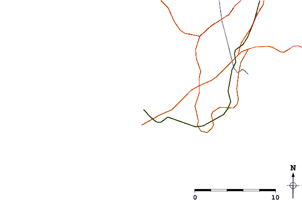 Roads and rivers around Pors Carn