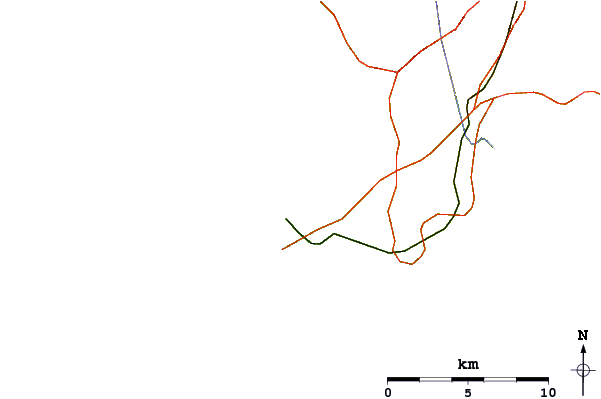 Roads and rivers around Pors Carn