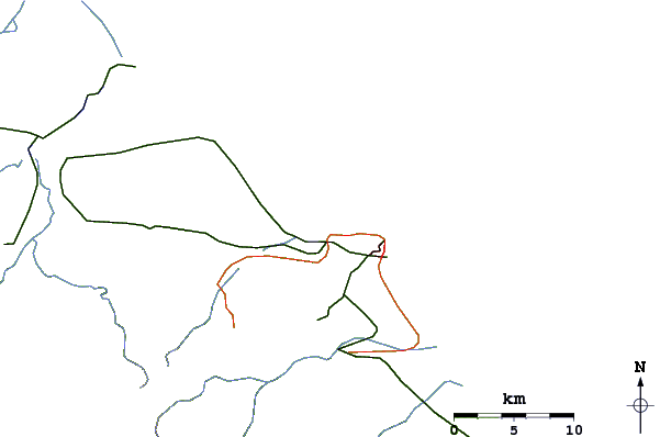 Roads and rivers around Portete