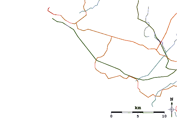 Roads and rivers around Porth Nobla