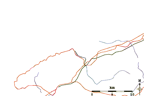 Roads and rivers around Porthmeor