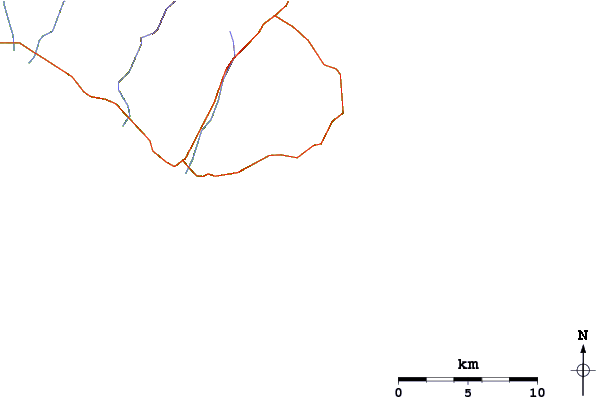 Roads and rivers around Porto Guinco
