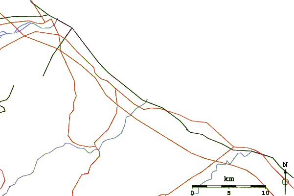 Roads and rivers around Porto Verde (Oasi-Palazzoni)
