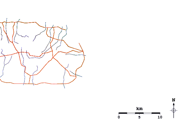 Roads and rivers around Porto Martins