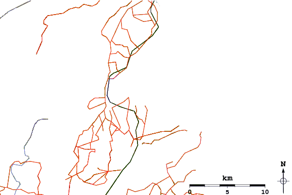 Roads and rivers around Potato Point