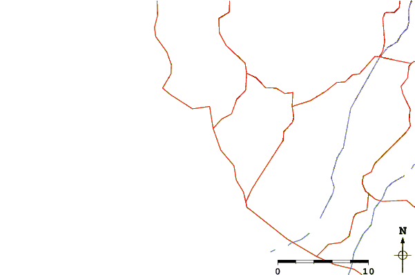 Roads and rivers around Potima Point