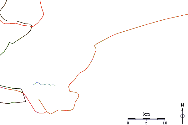 Roads and rivers around Praia Branca