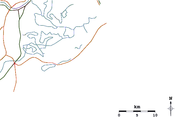 Roads and rivers around Praia Cardoso