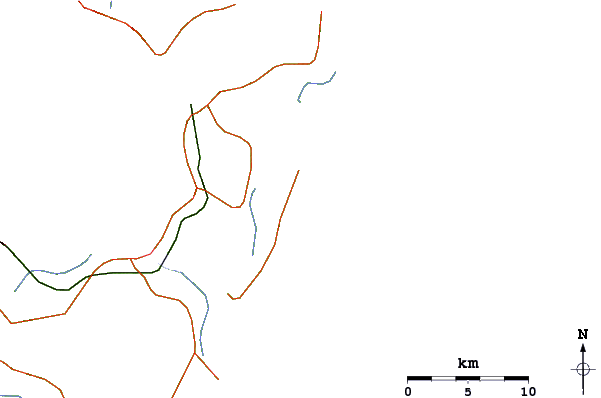 Roads and rivers around Praia Grande