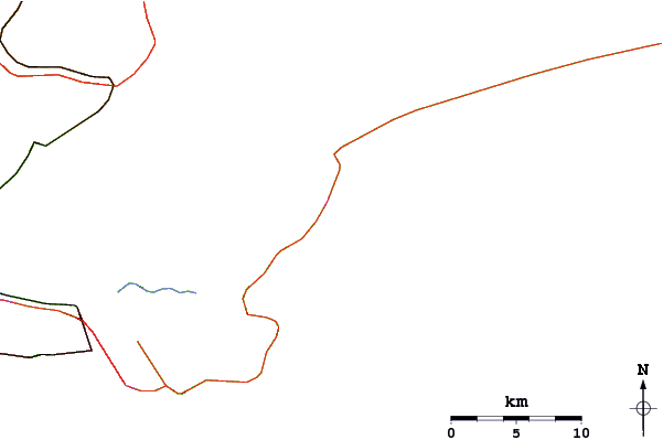 Roads and rivers around Praia Preta